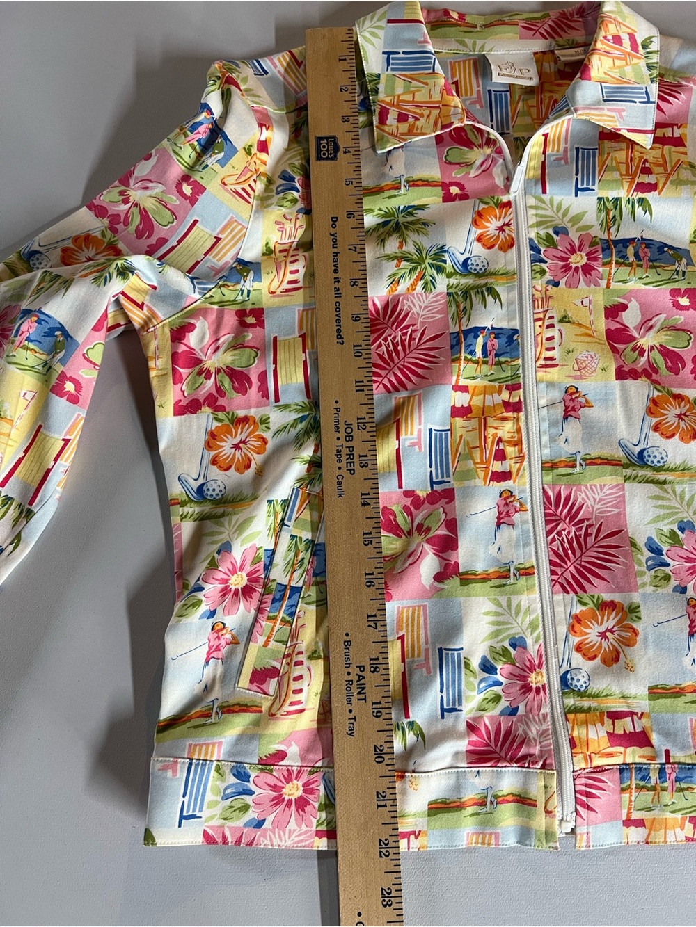 EP Pro Tropical Golf Print Light weight Full Zip Womens Jacket Size Medium - Picture 6 of 6